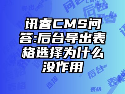 讯睿CMS问答:后台导出表格选择为什么没作用