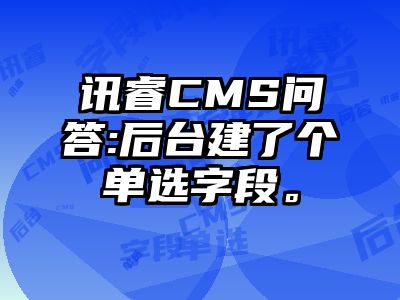 讯睿CMS问答:后台建了个单选字段。
