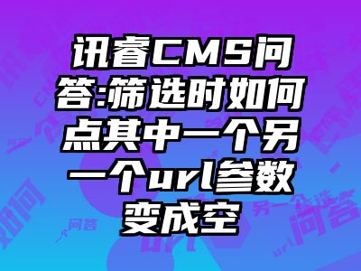 讯睿CMS问答:筛选时如何点其中一个另一个url参数变成空