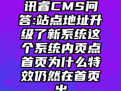 讯睿CMS问答:站点地址升级了新系统这个系统内页点首页为什么特效仍然在首页出