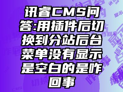 讯睿CMS问答:用插件后切换到分站后台菜单没有显示是空白的是咋回事
