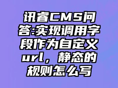 讯睿CMS问答:实现调用字段作为自定义url，静态的规则怎么写