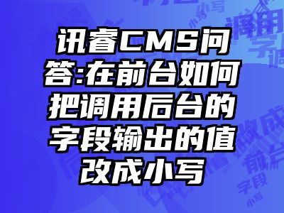 讯睿CMS问答:在前台如何把调用后台的字段输出的值改成小写