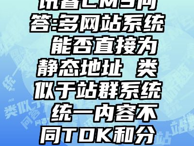 讯睿CMS问答:多网站系统 能否直接为静态地址 类似于站群系统 统一内容不同TDK和分类标题