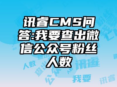 讯睿CMS问答:我要查出微信公众号粉丝人数