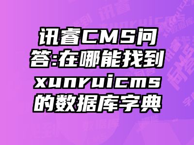 讯睿CMS问答:在哪能找到xunruicms的数据库字典