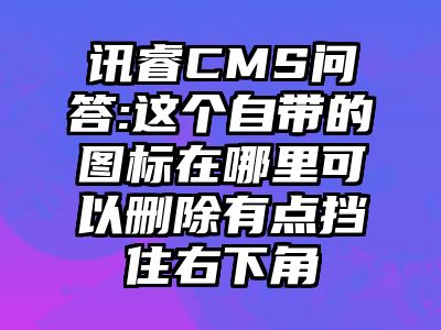 讯睿CMS问答:这个自带的图标在哪里可以删除有点挡住右下角