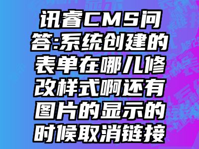 讯睿CMS问答:系统创建的表单在哪儿修改样式啊还有图片的显示的时候取消链接