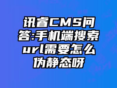 讯睿CMS问答:手机端搜索url需要怎么伪静态呀