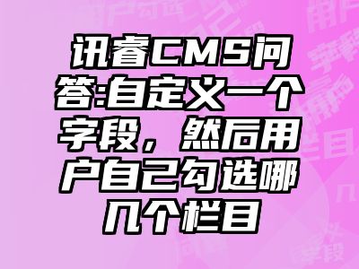 讯睿CMS问答:自定义一个字段，然后用户自己勾选哪几个栏目