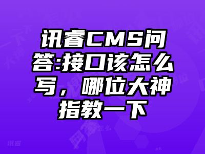 讯睿CMS问答:接口该怎么写，哪位大神指教一下
