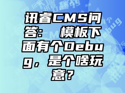 讯睿CMS问答:  模板下面有个Debug，是个啥玩意？