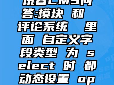 讯睿CMS问答:模块 和 评论系统  里面 自定义字段类型 为 select 时 都动态设置 option 吗