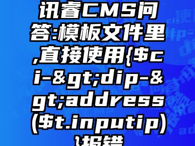 讯睿CMS问答:模板文件里,直接使用{$ci->dip->address($t.inputip)}报错