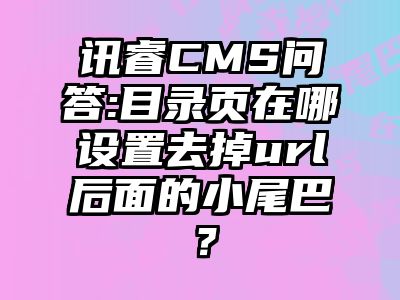 讯睿CMS问答:目录页在哪设置去掉url后面的小尾巴？
