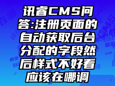 讯睿CMS问答:注册页面的自动获取后台分配的字段然后样式不好看应该在哪调