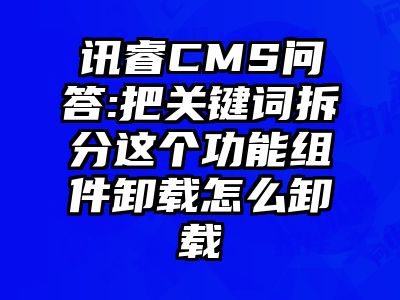 讯睿CMS问答:把关键词拆分这个功能组件卸载怎么卸载