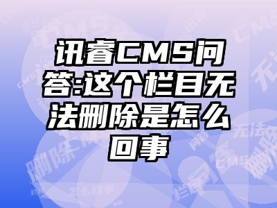 讯睿CMS问答:这个栏目无法删除是怎么回事