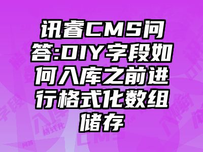 讯睿CMS问答:DIY字段如何入库之前进行格式化数组储存