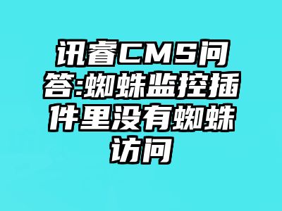 讯睿CMS问答:蜘蛛监控插件里没有蜘蛛访问