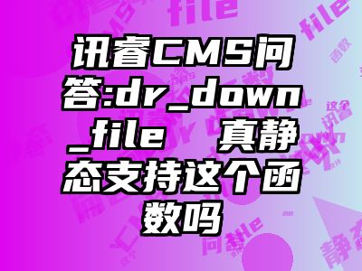 讯睿CMS问答:dr_down_file  真静态支持这个函数吗