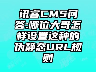 讯睿CMS问答:哪位大哥怎样设置这种的伪静态URL规则