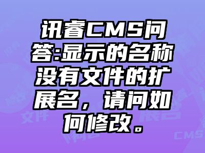 讯睿CMS问答:显示的名称没有文件的扩展名，请问如何修改。