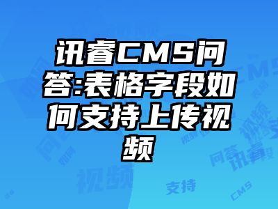 讯睿CMS问答:表格字段如何支持上传视频