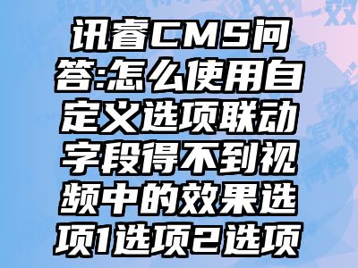 讯睿CMS问答:怎么使用自定义选项联动字段得不到视频中的效果选项1选项2选项