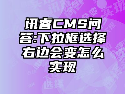讯睿CMS问答:下拉框选择右边会变怎么实现