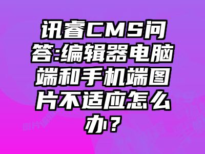 讯睿CMS问答:编辑器电脑端和手机端图片不适应怎么办？