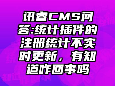 讯睿CMS问答:统计插件的注册统计不实时更新，有知道咋回事吗