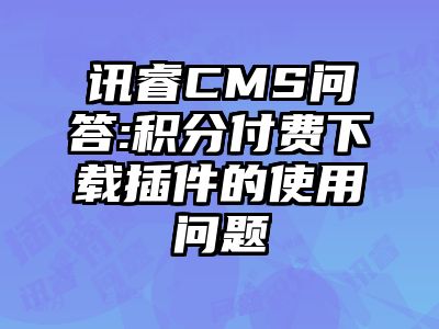 讯睿CMS问答:积分付费下载插件的使用问题