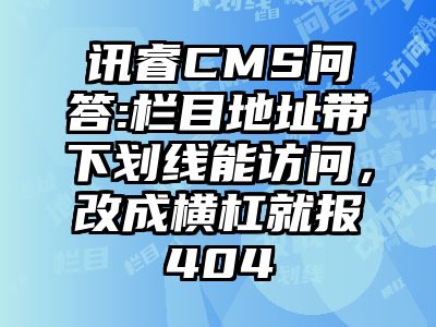 讯睿CMS问答:栏目地址带下划线能访问，改成横杠就报404