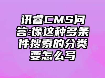 讯睿CMS问答:像这种多条件搜索的分类要怎么写
