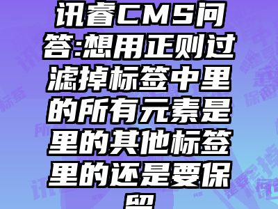 讯睿CMS问答:想用正则过滤掉标签中里的所有元素是里的其他标签里的还是要保留