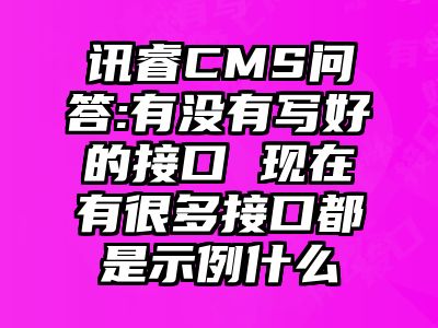 讯睿CMS问答:有没有写好的接口 现在有很多接口都是示例什么
