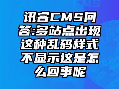 讯睿CMS问答:多站点出现这种乱码样式不显示这是怎么回事呢