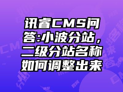 讯睿CMS问答:小波分站，二级分站名称如何调整出来