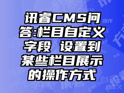 讯睿CMS问答:栏目自定义字段 设置到某些栏目展示的操作方式