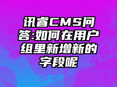 讯睿CMS问答:如何在用户组里新增新的字段呢