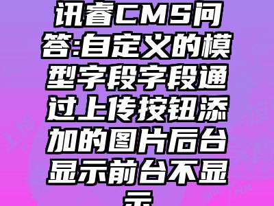 讯睿CMS问答:自定义的模型字段字段通过上传按钮添加的图片后台显示前台不显示