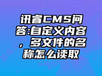 讯睿CMS问答:自定义内容，多文件的名称怎么读取
