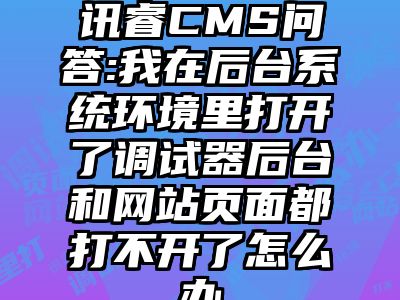 讯睿CMS问答:我在后台系统环境里打开了调试器后台和网站页面都打不开了怎么办