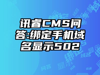 讯睿CMS问答:绑定手机域名显示502
