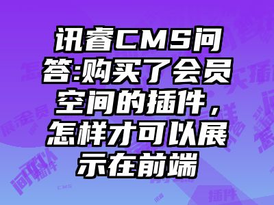 讯睿CMS问答:购买了会员空间的插件，怎样才可以展示在前端