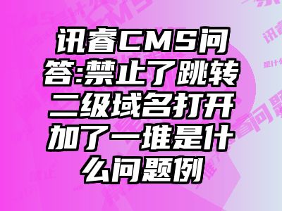 讯睿CMS问答:禁止了跳转二级域名打开加了一堆是什么问题例