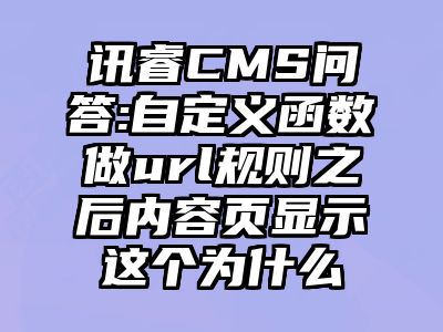 讯睿CMS问答:自定义函数做url规则之后内容页显示这个为什么