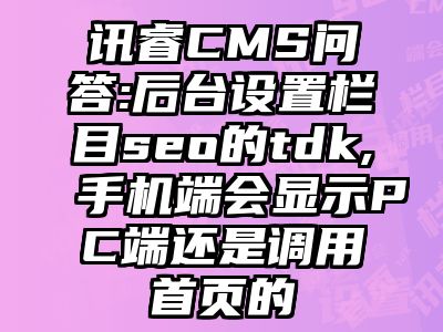 讯睿CMS问答:后台设置栏目seo的tdk,手机端会显示PC端还是调用首页的
