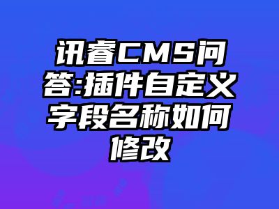 讯睿CMS问答:插件自定义字段名称如何修改